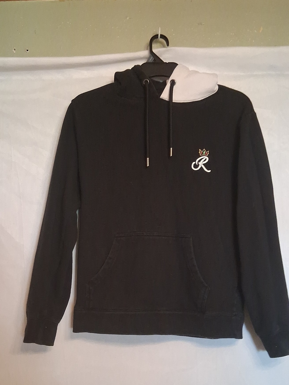 Vintage Ranboo Black Hooded  Sweater with Contrast Detail Size Small